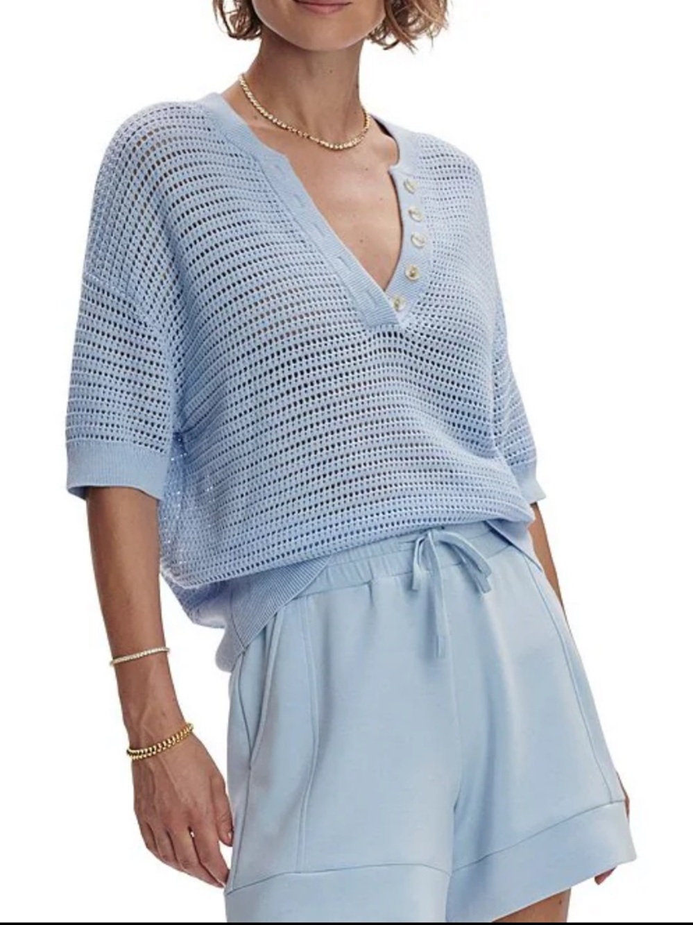 Varley Set, Atrium High Rise Short 4.5 in and Callie Top, Cashmere Blue, XS - Picture 6 of 15
